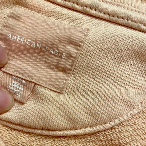 Aerie Cropped Sweatshirt Peach Long Sleeve Pullover - Picture 6 of 9